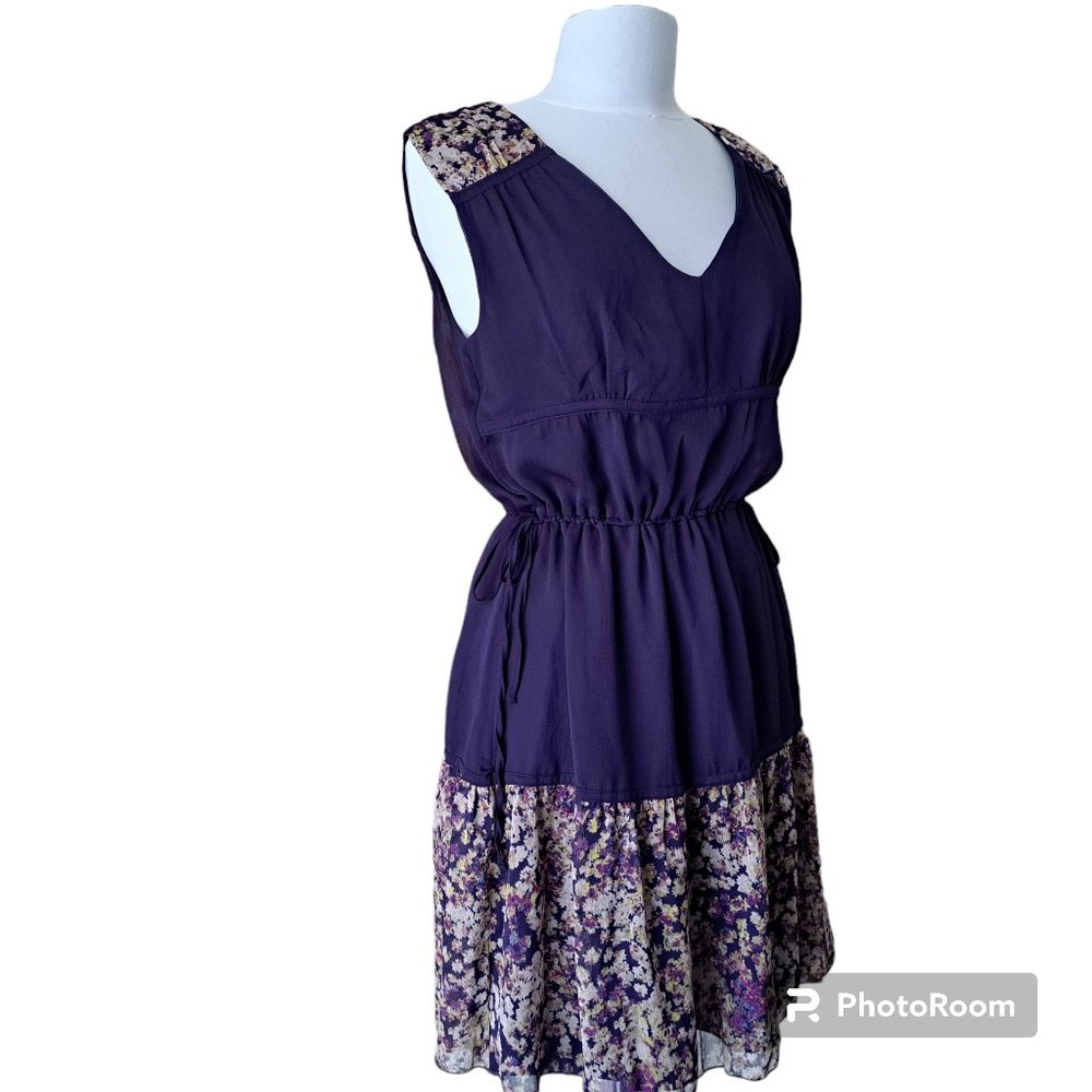 Gap Floral Lined Dress Multicolor V-Neckline Size 8 Great Condition